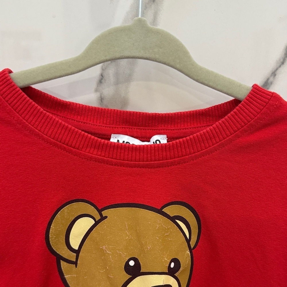 Moschino Red Teddy Bear Graphic Tee - Picture 5 of 8